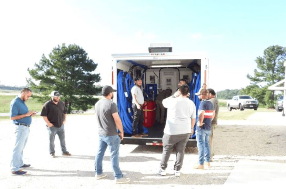 spray foam training instructions inside mobile spray foam rig