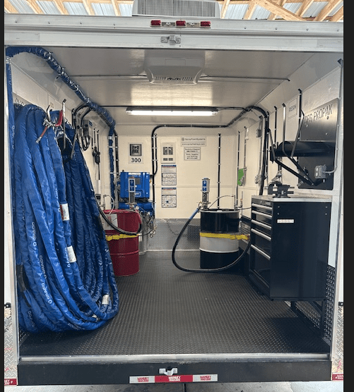 Chemical Storage and Temperature Control in a Spray Foam Rig