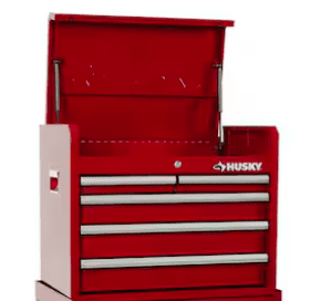 Screenshot 2026-01-26 125949 Husky 27 top tool chest only red chest from H27CH5TR5RED w/Inside top lid open